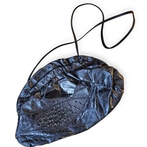 🖤 Vintage 80s Patchwork Leather Purse – Made in USA 🇺🇸✨